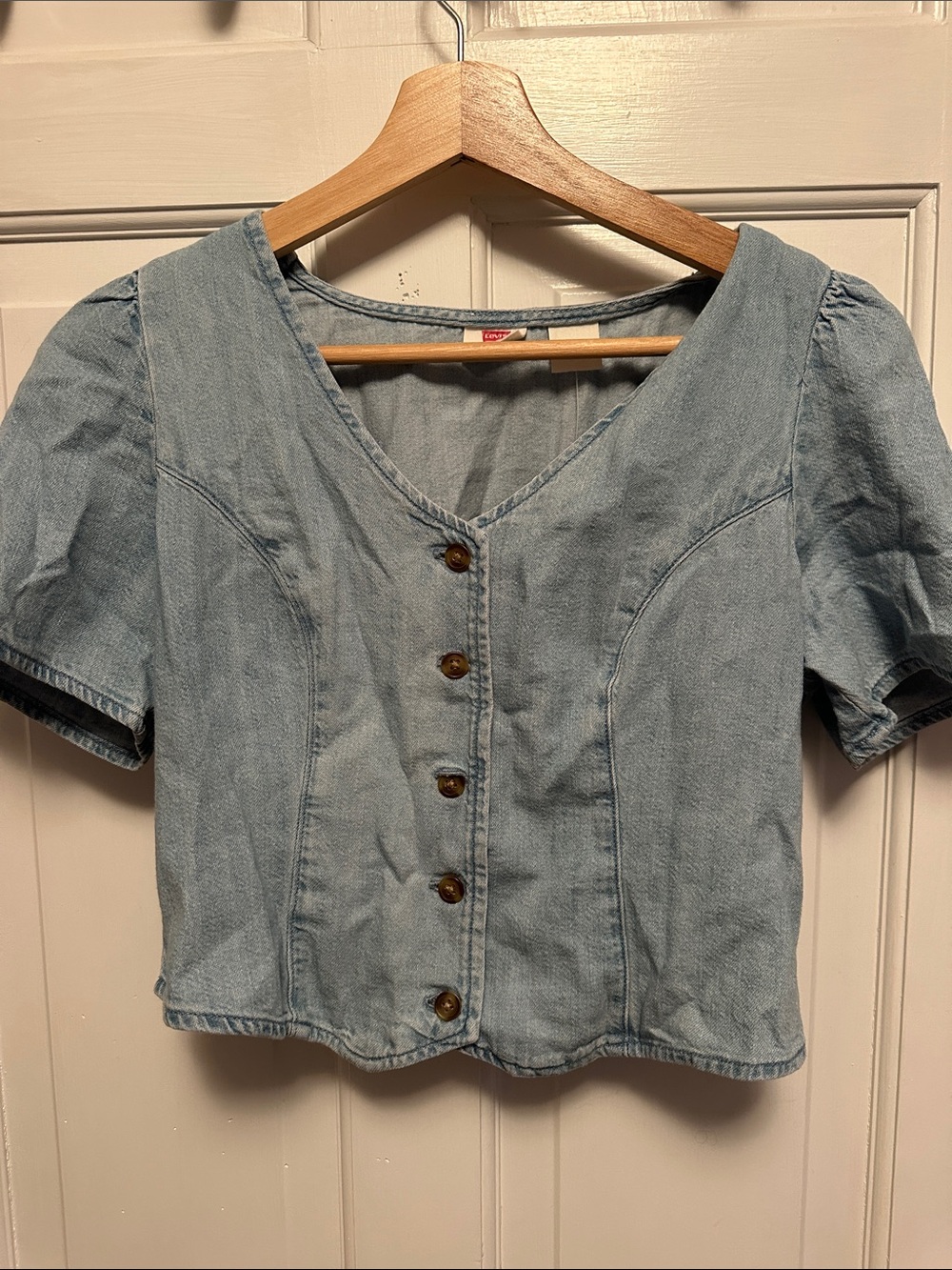 Levi's Light Blue Denim Button-Front Women's Top